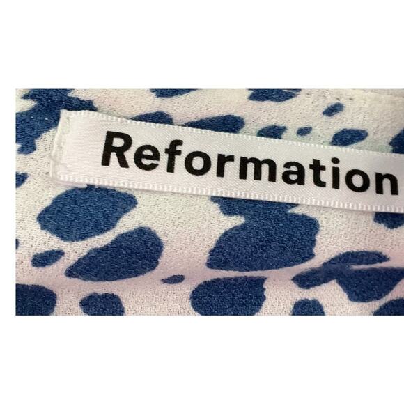 Reformation Serene Blue and White Babydoll Dress in Rainey size 10 - Picture 7 of 8